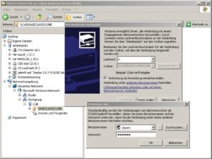 Abbildung 4: Das Setup auf der Workstation holt sich seine Daten vom Collax-Server. Darum mountet der Admin das zuvor auf dem Server freigegebene Samba-Share.