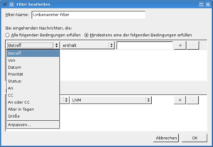 Zum Filtern und Sortieren von Mails beim Posteingang stehen mit Thunderbird umfangreiche Funktionen bereit, aber leider unterstützt der Client keine Sieve-Scripte.