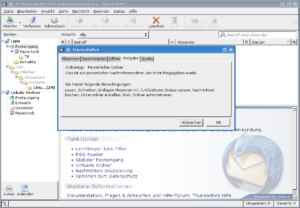Thunderbird 2.0 zeigt die Freigaben im IMAP zwar korrekt an, ändern kann der Benutzer hier allerdings nichts.