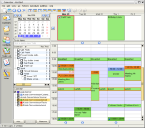 Kontact ist einer der drei Standard-Clients für Kolab. Der Webclient ist mit Horde realisiert, kommerzielle Outlook-Konnektoren gibt es ebenfalls.