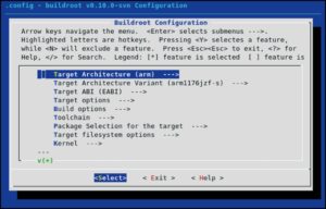 Abbildung 1: Der Kernel lässt grüßen: Die Konfiguration von Buildroot erfolgt per »make config« oder wie hier gezeigt mit »make menuconfig«.