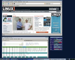 Abbildung 2: Noch Luft für Anwendungen: Selbst auf der mit lediglich 128 MByte RAM ausgestatteten Testmaschine läuft unter Icewm auch Firefox noch fließend.