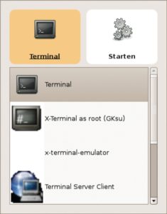 Abbildung 2: Der „Application Launcher“ Gnome Launch Box als Vorbild von Gnome Do findet Anwendungen, Dateien und E-Mail-Kontakte.