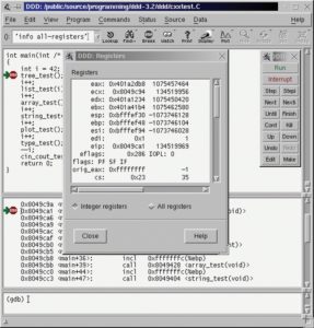 Abbildung 2: Der GNU DDD ist ein grafisches GDB-Frontend, das Sie statt der Kommandozeilen-Version zum Debuggen Ihres Systems benutzen können.