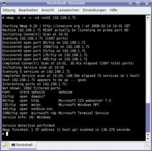Abbildung 2: Windows Server 2008 ist zunächst begrüßenswert sparsam mit offenen Ports. Sind keine Rollen installiert, ist gar kein Port geöffnet, bei einem Web-, DNS- und Terminalserver erhöht sich deren Anzahl auf fünf, leider darunter auch die gefürchteten Netbios-Dienste.
