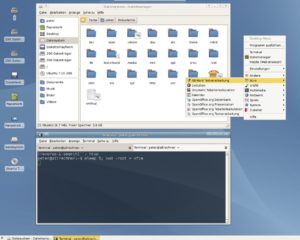 Abbildung 4: Eine vollständige, Gnome-ähnliche Desktopumgebung: Xfce läuft auf der alten Testmaschine fließend, belegt allerdings nicht wesentlich weniger RAM als Gnome.