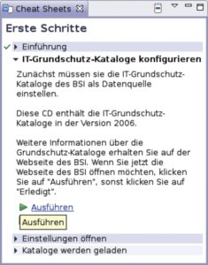 Abbildung 4: Eine große Hilfestellung ist der Spickzettel, der den Benutzer durch die wichtigsten Abschnitte der Konfiguration führt.