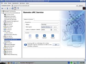 Abbildung 4: Die Xandros Management Console ist netzwerktransparent und ermöglicht die Administration auch von Windows-Arbeitsplätzen aus.