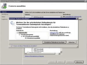 Abbildung 5: Ob Features, Rollen oder Rollendienste, meist erkennt Windows automatisch, wenn es zusätzliche Komponenten installieren muss.