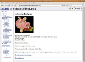 Abbildung 6: In a Nutshell: Wiki on a Stick verpackt Wiki-Funktionalität und Daten wie eingebettete Grafiken in eine einzige HTML-Datei. Als Programmiersprache nutzt es Javascript.