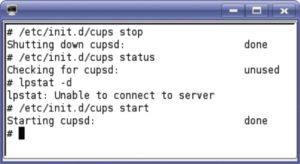 Abbildung 2: Drucksysteme &ndash; hier ist Cups im Bild &ndash; lassen sich durch Init-Skripte starten und stoppen. Ein Symlink in »/etc/init.d« fixiert die Einstellung.