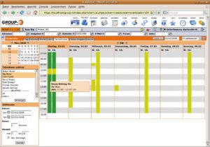 Abbildung 4: Der Kalender von Group-E beherrscht Drag&Drop, Termine lassen sich einfach mit der Maus verschieben. Die Software informiert die Teilnehmer dann automatisch per Mail.