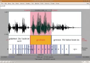 Abbildung 4: Praat eignet sich zur linguistischen Analyse von Tonaufnahmen. Es erzeugt Spektrogramme und andere phonetische Diagramme.