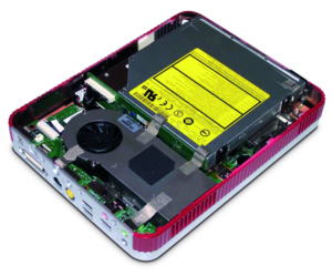 Der Mini-PC kann bis zu vier GByte DDR2-RAM mit 667 MHz verdauen.