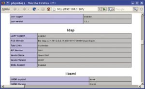 Abbildung 1: Eine Extension bindet PHP an LDAP an, »phpinfo()« gibt Auskunft, ob die Erweiterung geladen oder einkompiliert ist.