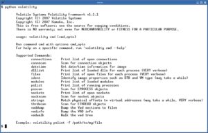 Abbildung 3: Die Tools aus dem Volatility-Framework analysieren Windows-Speicherabzüge, zum Beispiel zeigen sie Verbindungen, Sockets, Systemzeit, DLLs, geöffnete Files und vieles mehr.