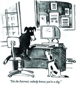 Abbildung 1: Peter Steiners Cartoon aus dem Jahr 1993 über die Anonymität im Internet.