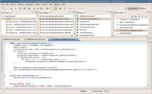 Abbildung 4: Authoring-Tool: Die leistungsfähige IDE Eclipse erleichtert das Schreiben und Pflegen von Java-Code. Die Nummer zwei nach Marktanteil &ndash; Netbeans &ndash; ist ähnlich gut.