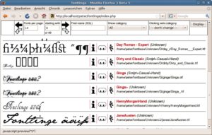 Abbildung 7: Schriften online: Die Webanwendung Fontlinge stellt Schriften inklusive Vorschau im Browser zur Verfügung.