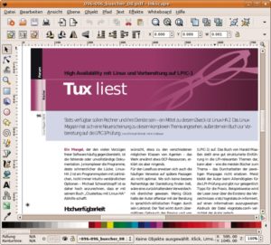 Abbildung 1: Grafische Elemente importiert der neue PDF-Importfilter in Inkscape 0.46 ohne erkennbaren Unterschied, die im PDF eingebetteten Schriftdateien übernimmt er aber nicht.