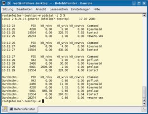 Abbildung 3: Erstmals können Linux-Admins jetzt mit Pidstat die I/O-Last einzelner Prozesse überwachen.