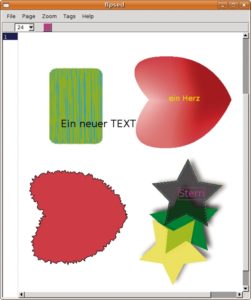 Abbildung 5: Auch das freie Flpsed verzichtet auf den Import in ein natives Dateiformat und vermeidet so manchen Fehler des Inkscape-PDF-Imports, bietet aber nur wenige Funktionen.
