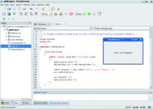 Abbildung 2: Auch wenn es sich noch nicht mit Microsofts Virtual Studio messen kann, bietet Monodevelop dennoch eine komfortable Entwicklungsumgebung für C# und andere Sprachen.