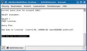 Abbildung 4: Für jede laufende Anfrage präsentiert Ptop auf Anhieb den verwendeten Query-Plan, wenn der Admin [E] für »EXPLAIN« betätigt.