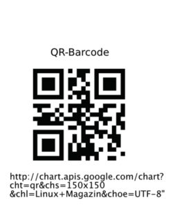 Abbildung 4: Barcodes, die Google Chart neben Diagrammen erzeugt, kodieren auf geringem Raum bis zu 4000 Zeichen maschinenlesbar.