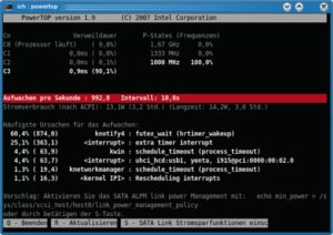 Abbildung 8: Fast die doppelte Akkulaufzeit versprechen die Macher von Powertop auf der Webseite. Auf Wunsch erledigt das Tool sogar das Feintuning und gibt Vorschläge für die erweiterte Konfiguration.