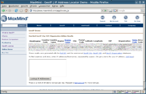 Die Firma Maxmind zeigt die Leistung ihrer IP-Ortung auch in einer Online-Demo.