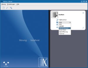 Abbildung 2: Schon bei der Anmeldung im X2go-Client wählt der Benutzer, ob er einen Linux-Desktop wie KDE oder Gnome starten möchte oder ob eine nahtlos in seine lokale Umgebung eingebettete Anwendung ausreicht.