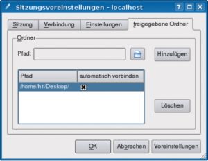Abbildung 5: Auch während des Betriebs fügen Benutzer über die KDE-Dialoge lokale Laufwerke, Freigaben und Medien zur Sitzung hinzu.