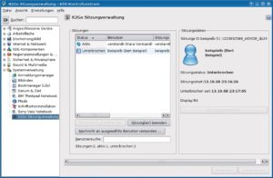 Abbildung 7: Zahlreiche X2go-Hilfsprogramme klinken sich ins Kontrollzentrum ein, im Modul »Systemverwaltung | X2Go-Sitzungsverwaltung« steuert der Admin beispielsweise die laufenden Sitzungen.