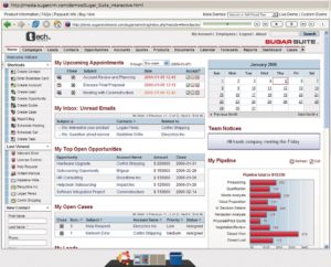 Abbildung 3: Die Kundenbeziehungen eines Unternehmens managt vielfach eine CRM-Software, im Bild eines der verbreitetsten Systeme: Sugar CRM.