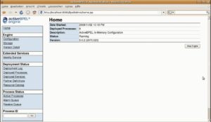 Abbildung 6: Grafische Administrations-Oberfläche von Active BPEL im Webbrowser. Sie unterstützt unter anderem das einfache Deployment und Monitoring von BPEL-Prozessen.