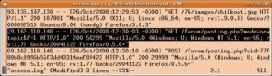 Abbildung 1: Link-Spammer hinterlassen im Access-Log des Webservers eine IP-Adresse.
