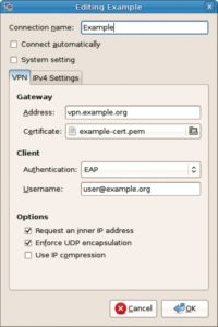 Abbildung 4: Mit dem Gnome Networkmanager und dem passenden Applet gelingt die Strongswan-Konfiguration unter grafischer Oberfläche.