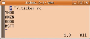 Abbildung 2: Die Kurse der in »~/.ticker-rc« eingetragenen Aktien holt das Applet in regelmäßigen Abständen vom Yahoo-Server.