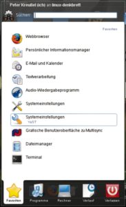 Abbildung 1: Suse 10.2 stellte ein auf Usability-Forschung beruhendes KDE-Startmenü vor.