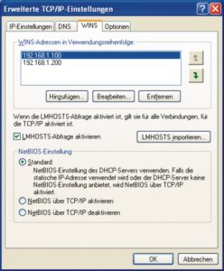 Abbildung 2: Auch Windows-Clients dürfen von dem unter Samba betriebenen Wins-Server profitieren.