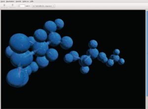 Abbildung 3: Der eingebaute Renderer erzeugt alle gängigen Bildformate und auch Vektorgrafiken, die sich ohne Qualitätsverlust vergrößern lassen. Alternativ greift Avogadro für die 3D-Darstellung auf das externe Programm Povray zurück.