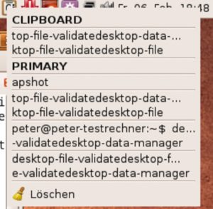 Abbildung 3: Klipper für Gnome: Der Desktop-Data-Manager fügt der Zwischenablage eine History hinzu.