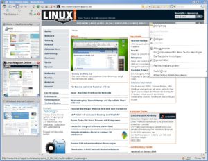 Mit Addons kein Problem: Firefox 3 braucht sich nicht hinter dem Internet Explorer 8 verstecken. Links die ständig aktualisierte Tab Preview des "Tab Sidebar", rechts der Menüeintrag im Kontextmenü, der jede beliebige Suchformular im Web an die Search Bar hinzufügt.