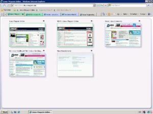 Gut gelungen ist die Verwaltung der Browser Tabsim Internet Explorer 8: Tabs derselben Domäne werden farblich gruppiert und per Mausklick in einer Übersicht mit Vorschau dargestellt. Bei Firefox braucht es dafür Add-Ons.