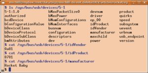 Abbildung 3: Im »/sys«-Baum zeigt Linux Details des mittels Hotplug eingehängten Geräts an.