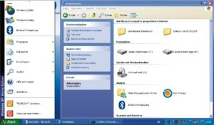 Abbildung 1: Wie vor sechs Jahren: Im Lieferzustand kam der Eee-PC 901 mit einer unangepassten Windows-XP-Oberfläche, deren Bedienelemente für das Display viel zu groß ausfallen.