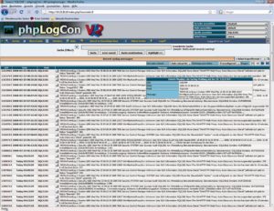 Abbildung 4: PHP Logcon unterstützt Datenbanken, kann aber auch direkt die Logfiles auslesen. Fehlermeldungen aller lokalen Windows- und Linux-Systeme sowie angeschlossener Cisco-Firewalls lassen sich damit in einer gefälligen, flotten Oberfläche überblicken.