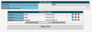 Abbildung 5: Damit PHP Logcon die Spalten so übersichtlich darstellt wie in Abbildung 4, ist allerdings eine neue Standardview im Admin Center erforderlich.