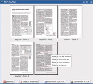 Abbildung 1: PDF-Shuffler eignet sich besonders für kleinere Änderungen an einer PDF-Datei, etwa das Entfernen einzelner Seiten.